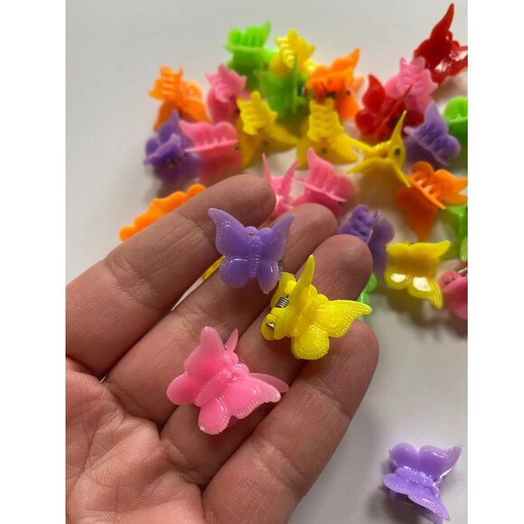 Mini 1990s Butterfly Clips Barettes Colorful 90s Girls Hair Accessories Cute - Picture 3 of 3